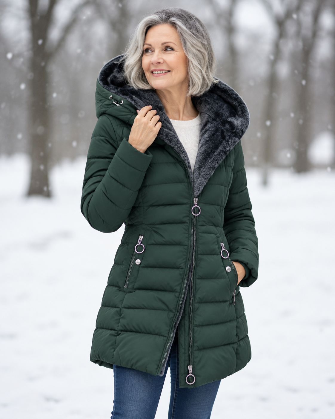 Angela | Elegant Hooded Winter Coat