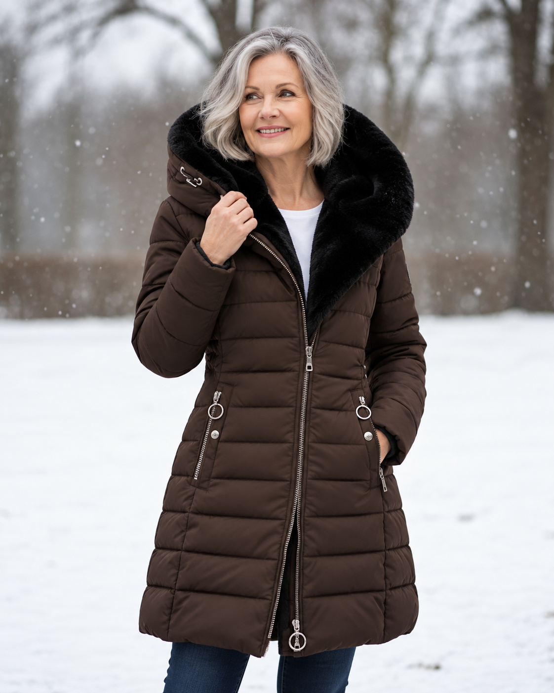 Angela | Elegant Hooded Winter Coat