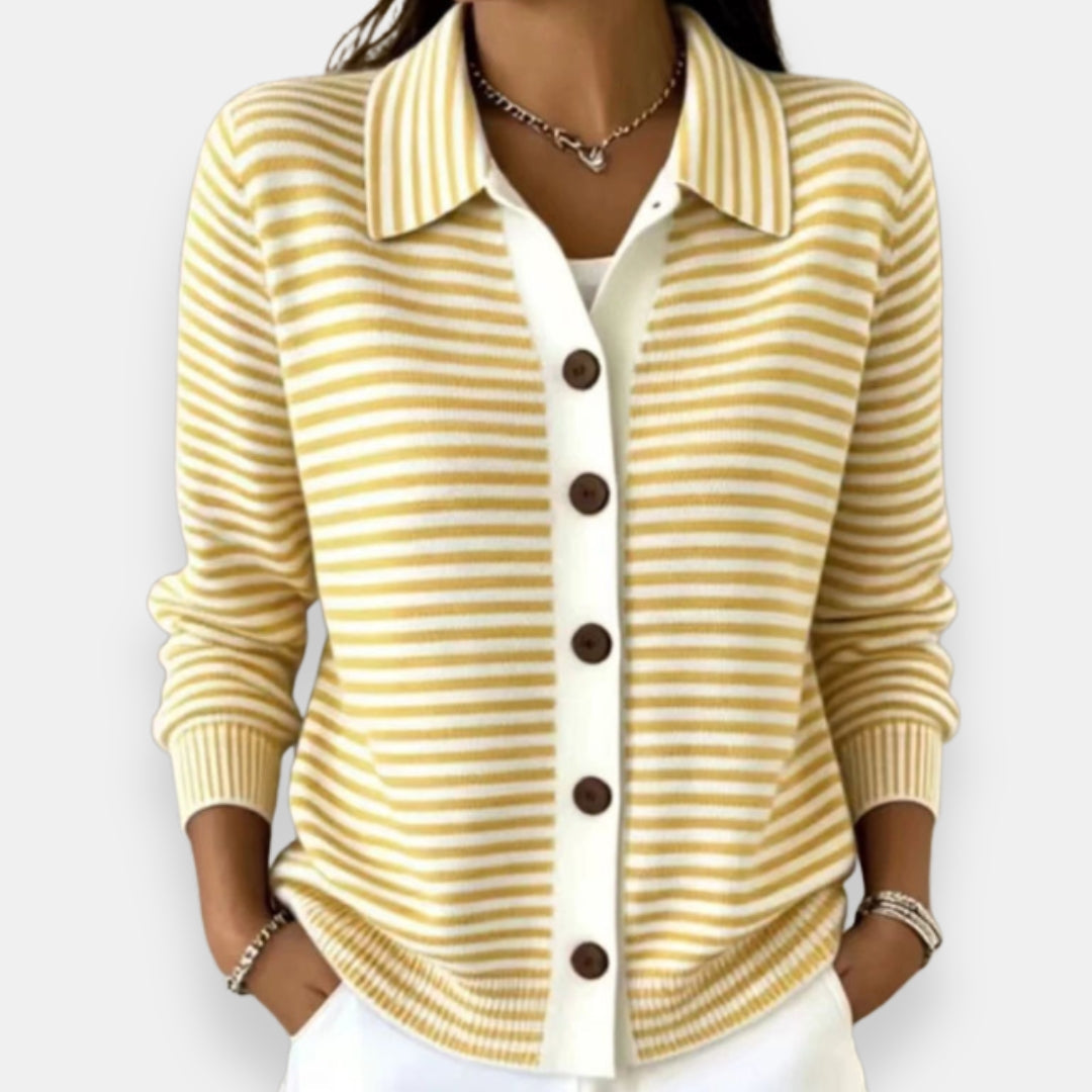 Sara Striped Button Cardigan