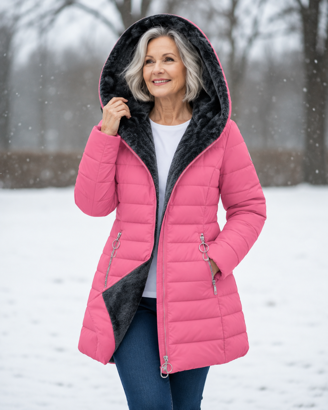Angela | Elegant Hooded Winter Coat