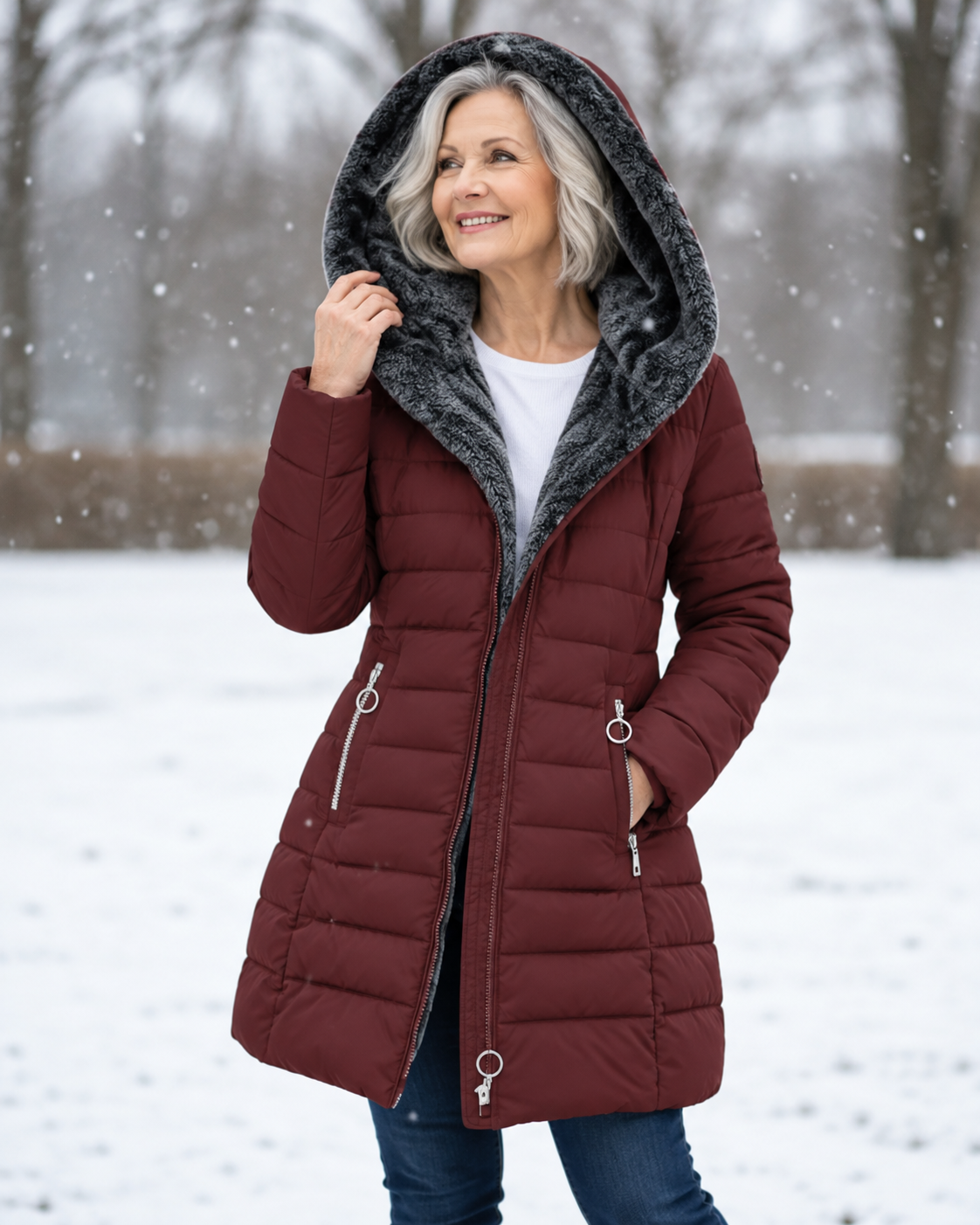 Angela | Elegant Hooded Winter Coat