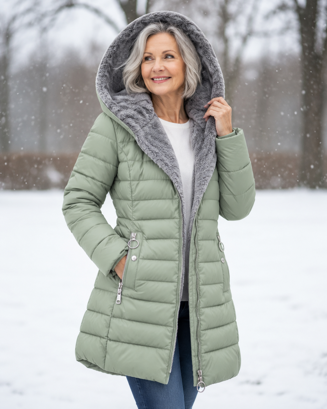 Angela | Elegant Hooded Winter Coat