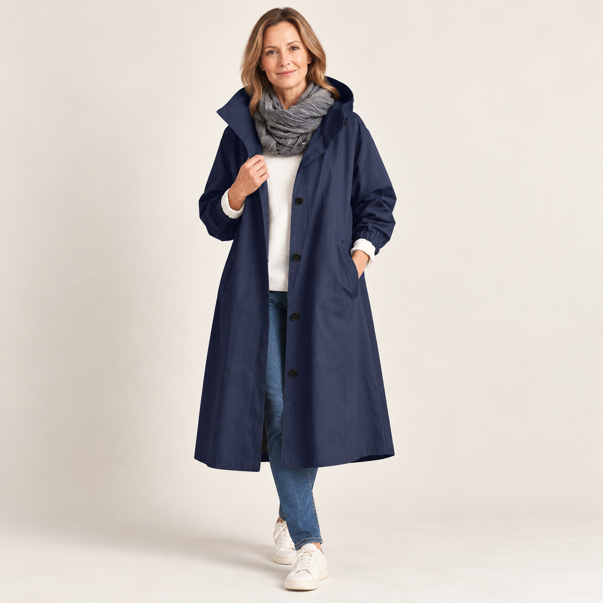 Caroline | Hooded Longline Trench Coat