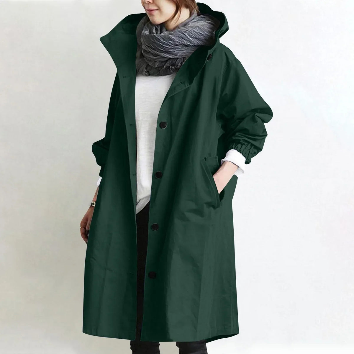 Caroline | Hooded Longline Trench Coat