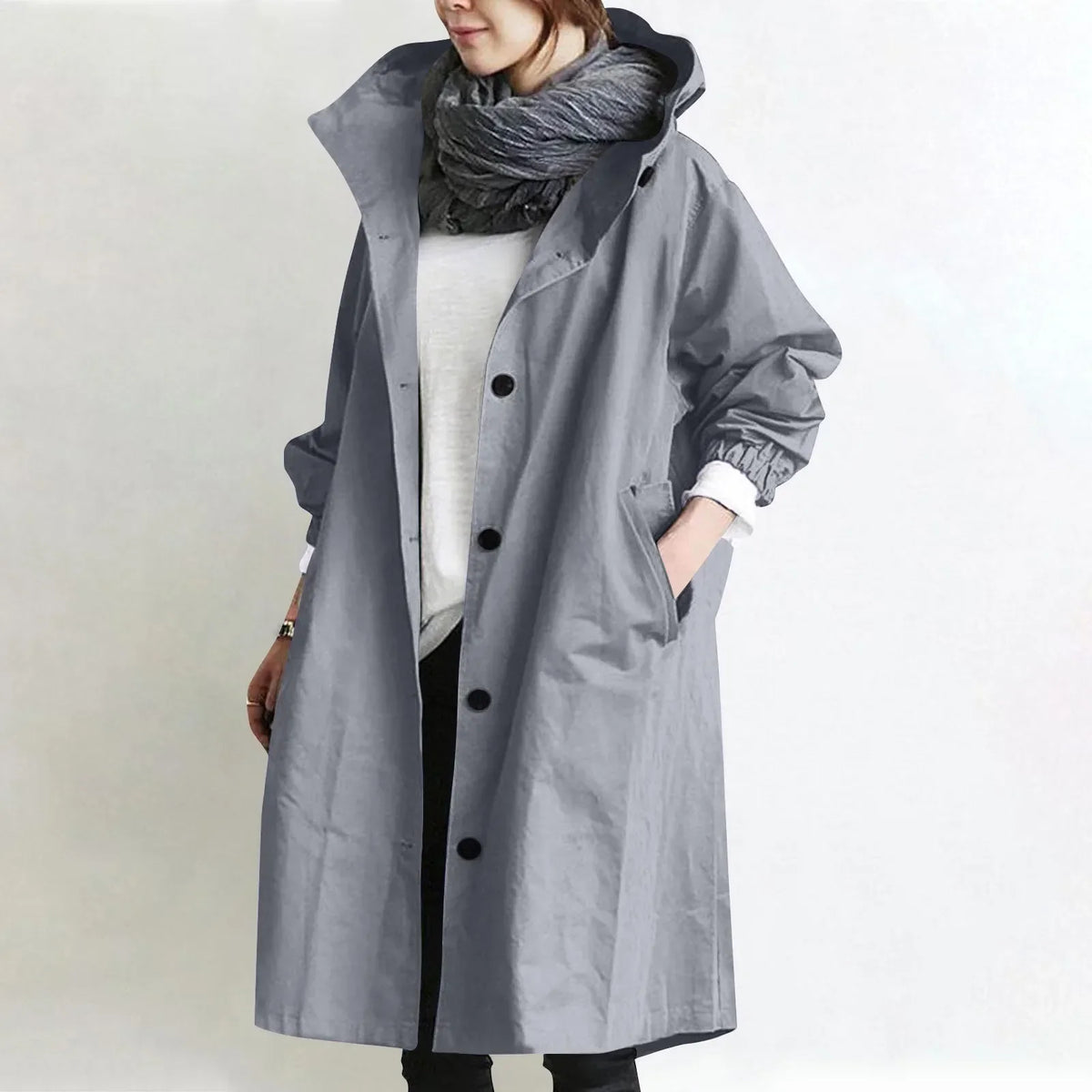 Caroline | Hooded Longline Trench Coat