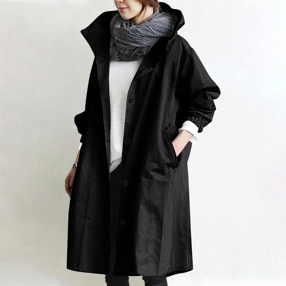 Caroline | Hooded Longline Trench Coat