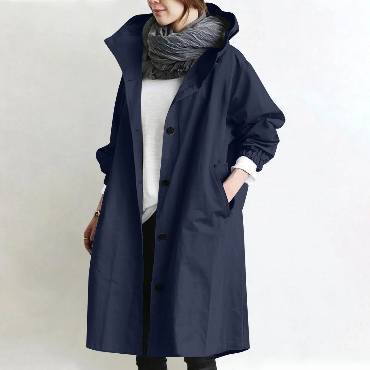 Caroline | Hooded Longline Trench Coat