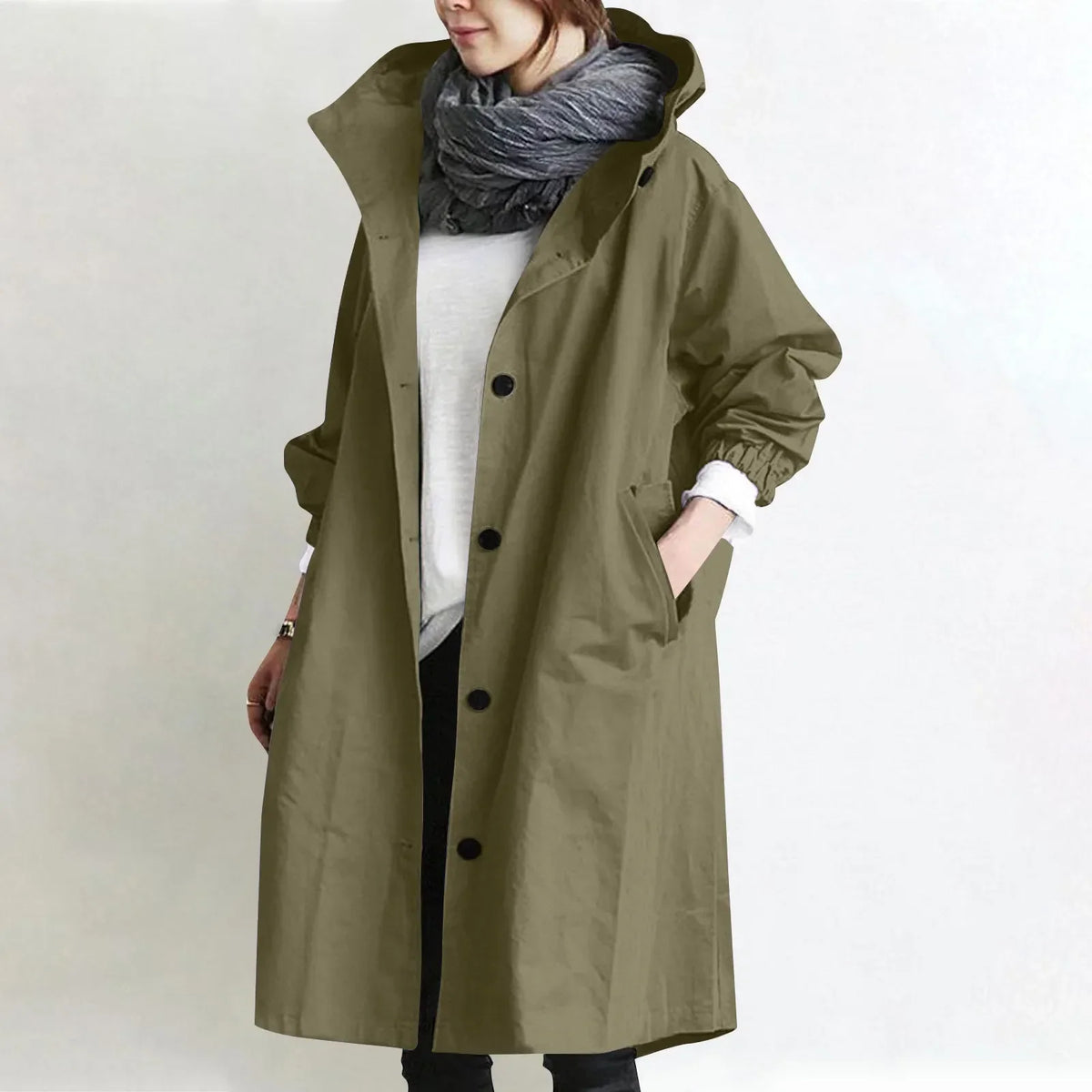 Caroline | Hooded Longline Trench Coat