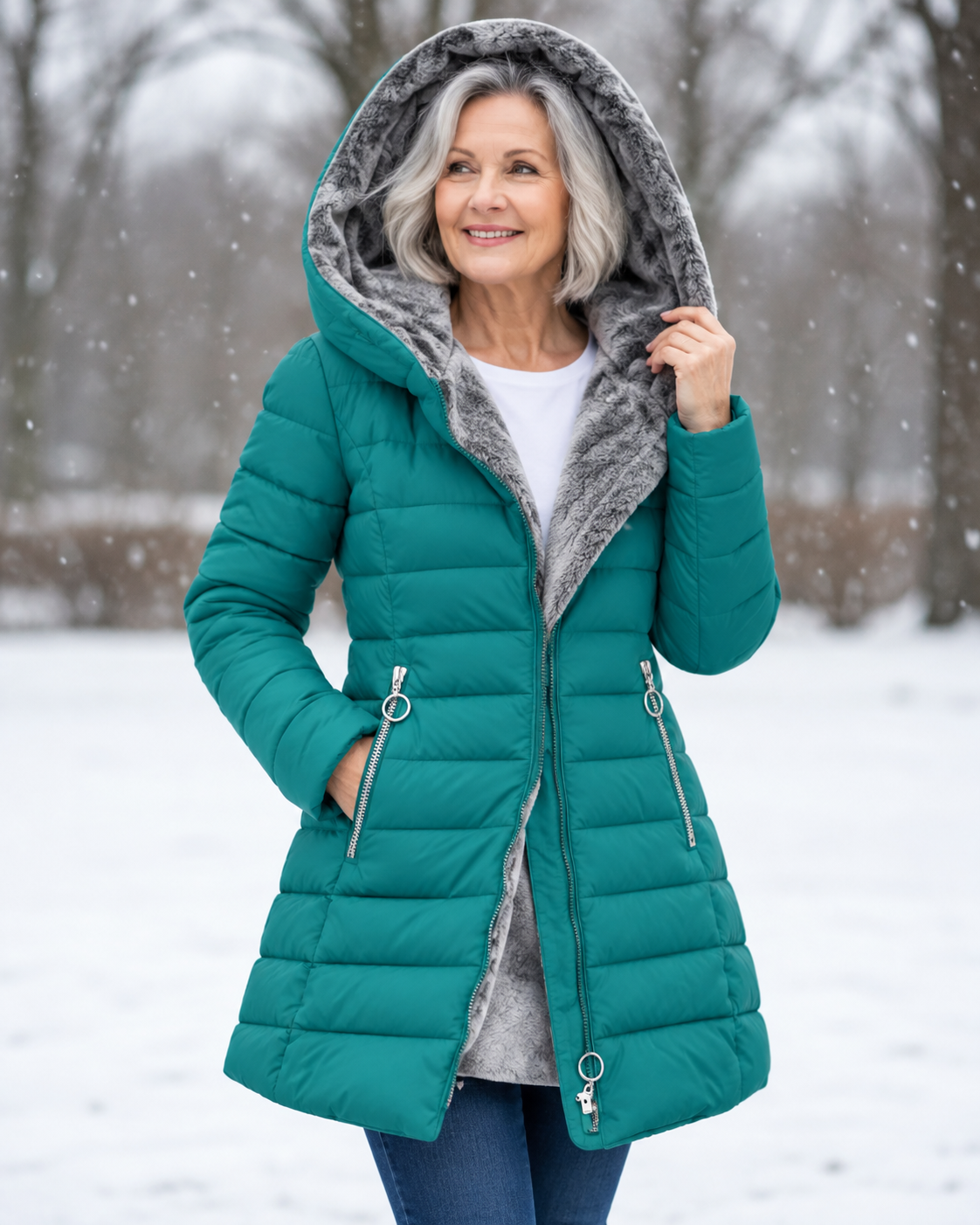 Angela | Elegant Hooded Winter Coat