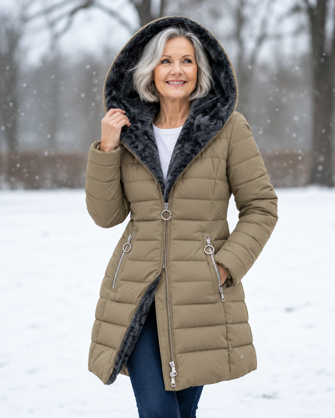 Angela | Elegant Hooded Winter Coat