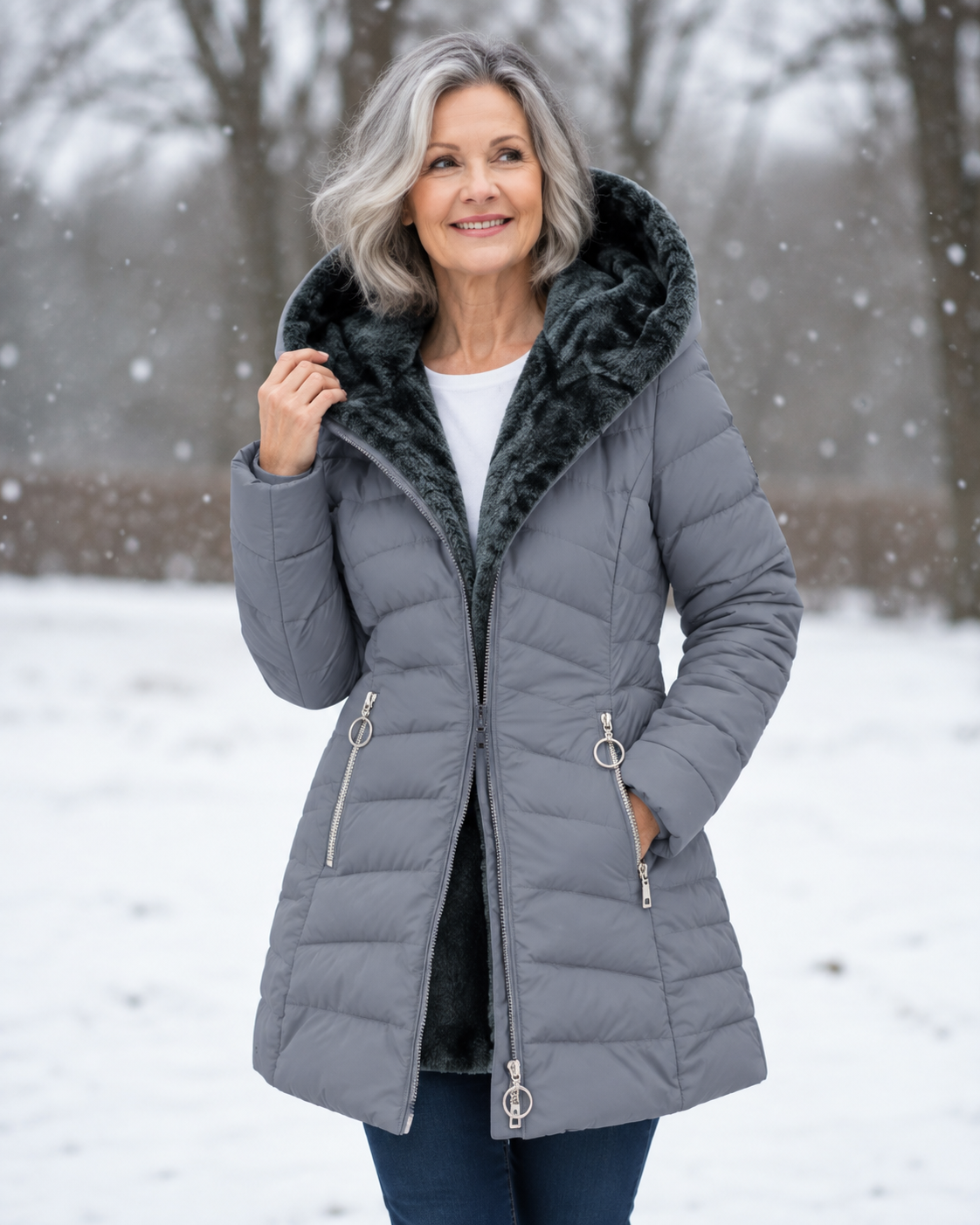 Angela | Elegant Hooded Winter Coat