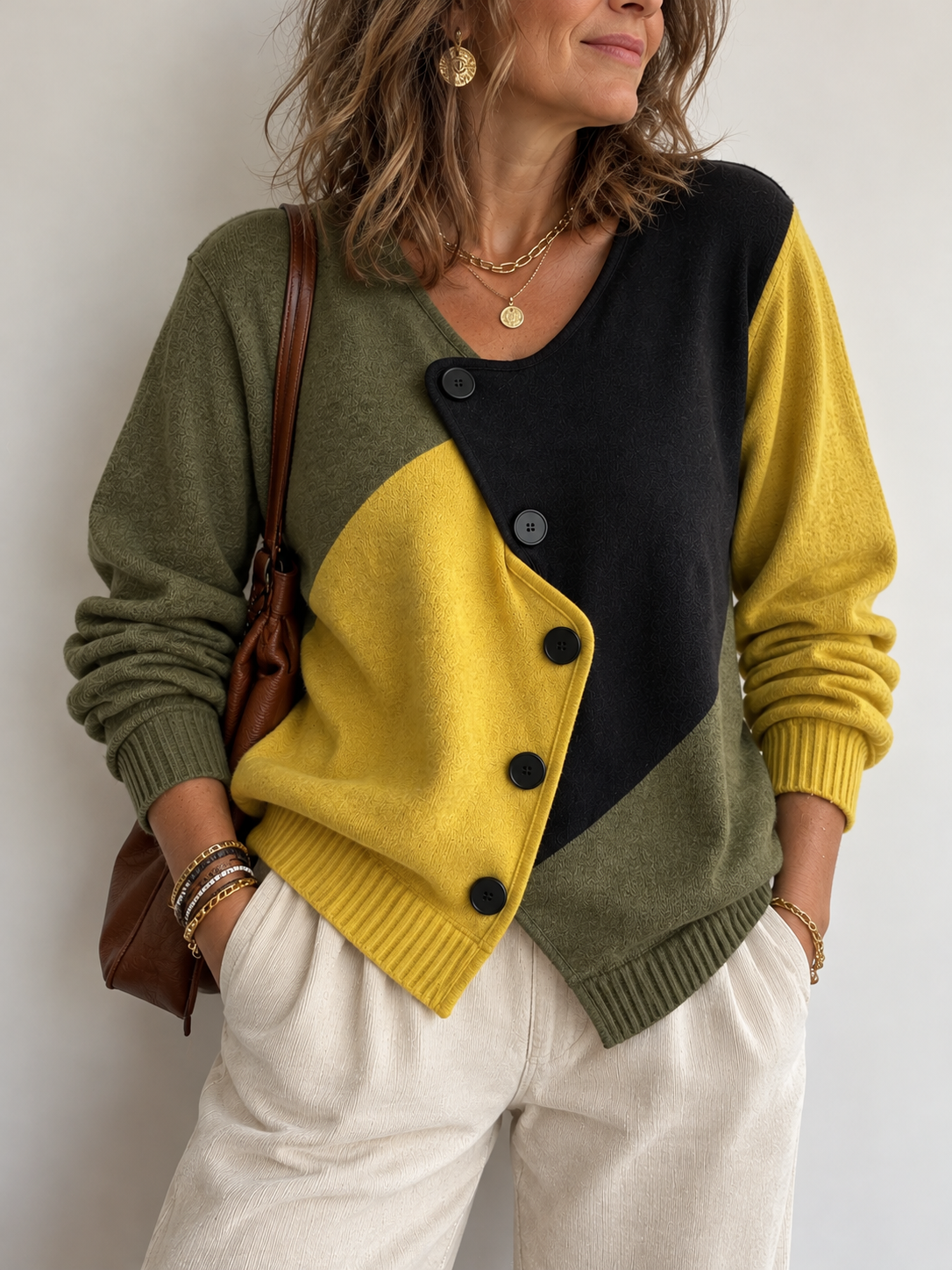 Wella™ | Colour-Block Knit Jumper
