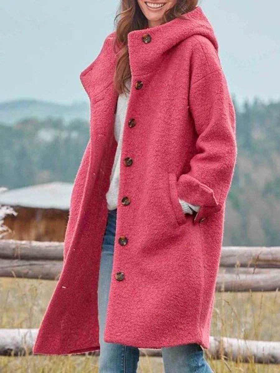 Dorentine | Longline Hooded Button-Front Coat