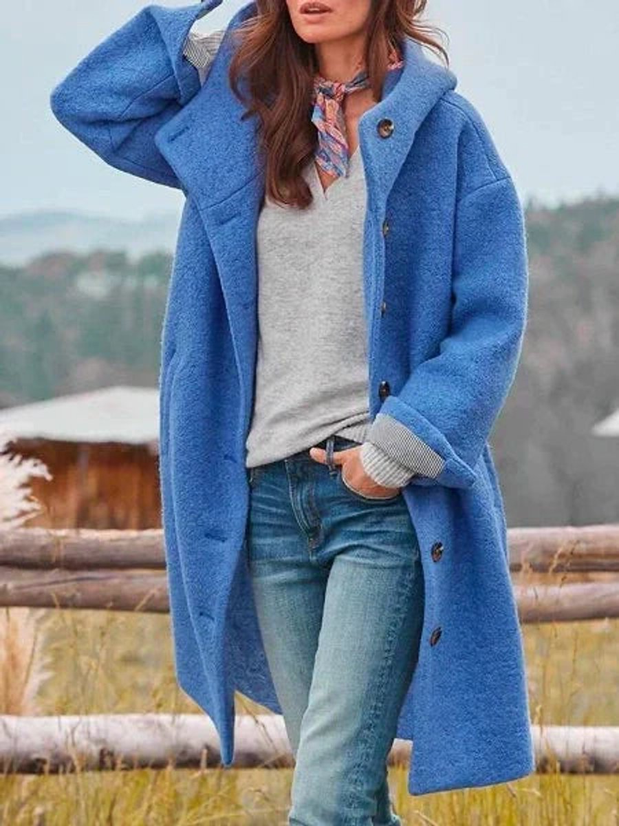 Dorentine | Longline Hooded Button-Front Coat