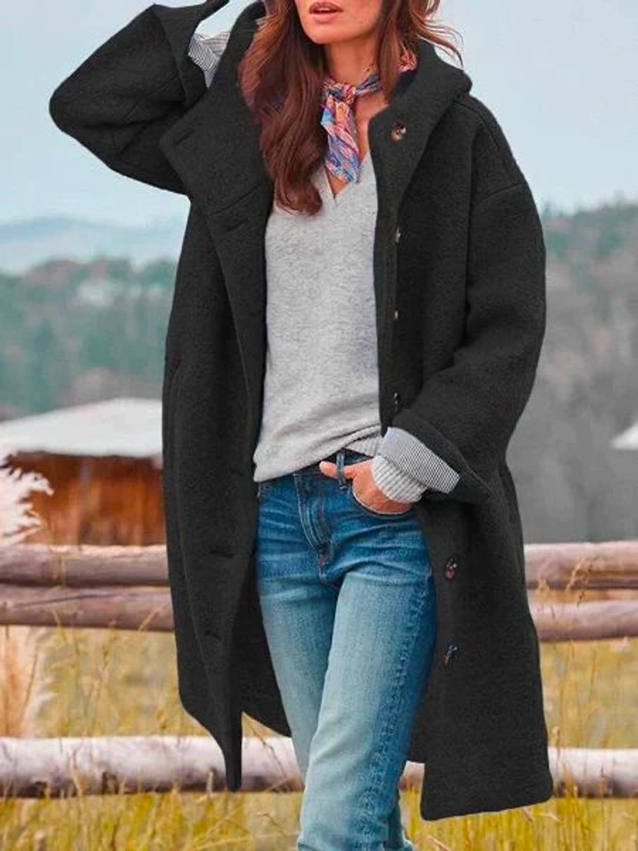 Dorentine | Longline Hooded Button-Front Coat